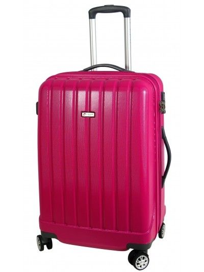 Średnia walizka na kółkach AIRTEX 938 TSA różowa